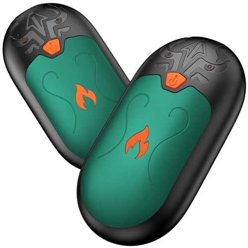 Handwärmer 2er Set, 24H Akku, 2 IN 1 Magnet Elektrisch Taschenwärmer | 3 Heizstufen & 2S Schnellheizung, USB Aufladbar Wiederaufladbar Hand Warmers für Outdoor, Wandern, Skifahren
