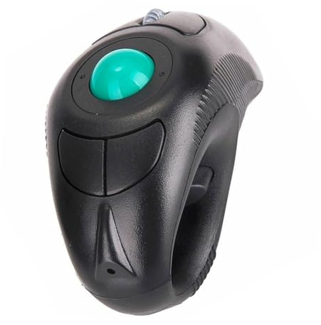 GALPADA Souris Trackball sans Fil 2,4 Ghz à Boule de Commande Portable, Ergonomique pour Ordinateur Portable, Commande par Pouce, Usage Bureau et Mobile, Conception Ambidextre Noire