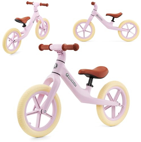 HyperMotion Marcelo Bicicletta Senza Pedali per Bambini da 18 Mesi, Balance Bike 12 Pollici con Ruote PU Antiforatura, Sella Regolabile e Bloccasterzo, Resistente fino a 50 Kg, Montaggio Facile, Rosa