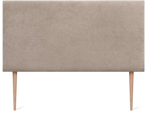 DHOME Testiera Imbottita Liscia in Tessuto Aqualine con Gambe Altezza 70 CM Spessore 4 cm e 8 cm per Parete Acustica Fonoassorbenti Testata Letto Camera (Beige, 160cm, Spessore 4cm)