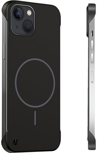 FAOMSEBS Senza Bordo Cover per iPhone 14 per MagSafe, (Sensazione di Metallo Nudo) [Magnete Potente Integrato] [Dissipazione Rapida del Calore] Sottile Custodia per iPhone 14 Cover