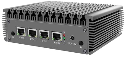 Micro Firewall Appliance, Mini PC, PFSense, Mikrotik, OPNsense, VPN, Router PC, Intel Celeron J4125, RJ01, AES-NI, 4 x 2.5GbE I226-V LAN, VGA, HDMI, 0 RAM, 0 Storage, Barebone No System
