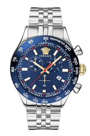 Versace Herren Uhr Armbanduhr Chronograph Edelstahl Hellenyium VE2U01024