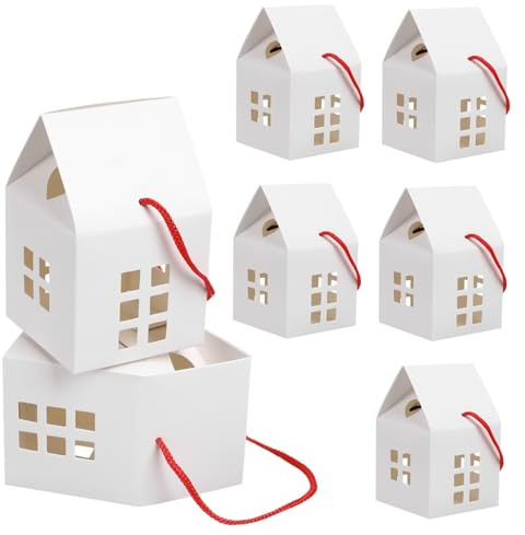 FOMIYES 10 Stück Hausförmige Geschenkboxen aus Papier für Süßigkeiten und Kekse mit Elegantem Design Multifunktional für Verpackung und Festdekoration