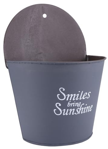 Hemobllo Vaso da Parete in Ferro Artistico Grigio Fioriera Sospesa Decorativa per Interno ed Esterno Porta Vasi Multifunzione per Giardino e Balcone Facile da Appendere su Muro Corrimano o