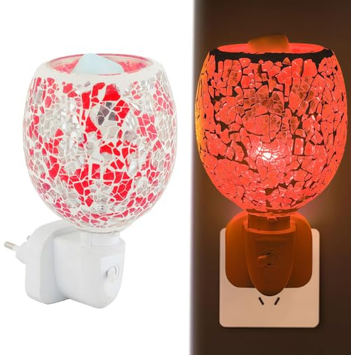 Elektrisk doftlampa: elektrisk diffusor, aromatisk lampa uttag, 3D-glas doftlampor för hem och kontor kompakt och lätt att använda kompatibel med europeisk kontakt