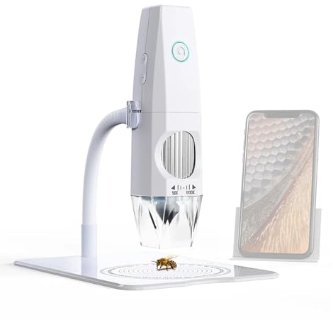Microscopio electrónico WiFi de 2 MP y 1080 P, conexión USB a teléfonos móviles Ordenadores, Toma fotografías vídeos con microscopio