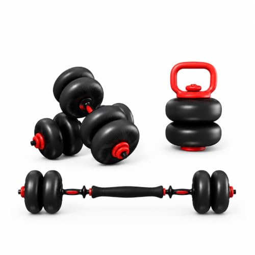 LIFERUN Hantelset 20/25 kg 2er Kurzhanteln verstellbar Dumbbell Set | 4-in-1 Dumbbell Set, Langhantel, Kettlebell, Liegestützständer für Ganzkörpertraining, Krafttraining für Männer und Frauen