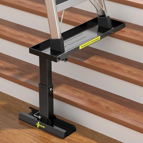 Nelyrho Heavy-Duty Foldable Ladder Extender Pro, High-Strength Steel, Non-Slip Stair Ladder Extension, 11.4–18 Adjustable Height, Fits 25 Ladder Feet Spacing