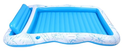 Yanmis Förtjockad Uppblåsbar Solstol med Inbyggd Kudde för två Personer Stabil och Robust Strand Solbränna Badkar Float PVC