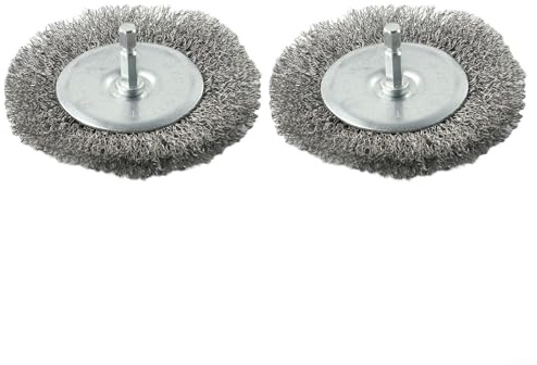 Electric Joint Cleaner Replacement Brush Set Of 2 For For Efb 400 And For Efb 401 To Remove Moss And Weeds From Paving Stones Driveways Made Of Stainless Steel With 100mm Diameter And 6mm Shank Size