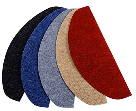 Copri Gradini per Scale - Tappeto per Scale Antiscivolo in Vari Colori Melange, Set da 15 - Rosso - 21x65 cm