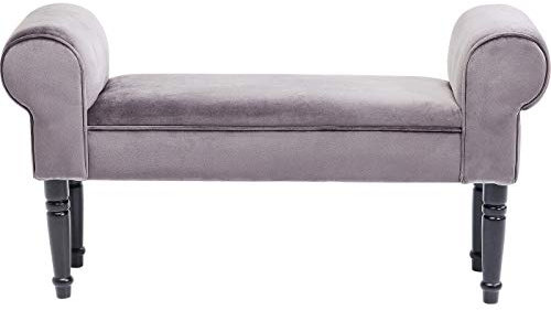 Kare Design Bank Wing Grau, elegante Beistellbank für den Flur in schlichtem grau und schwarzen Füßen, weitere Ausführungen erhältlich, one size, 83984