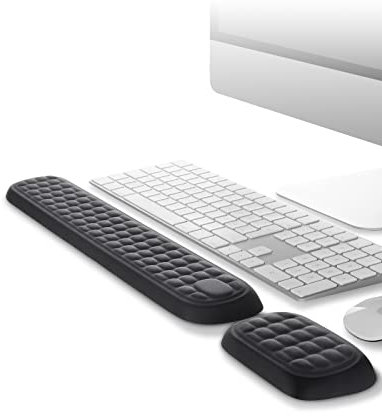 Meatanty Handgelenkauflage für Tastatur und Maus, gepolstert, Memory-Schaum, Handauflage für Büro, Computer, Laptop, Mac, lindert Schmerzen im Handgelenk und komfortables Tippen