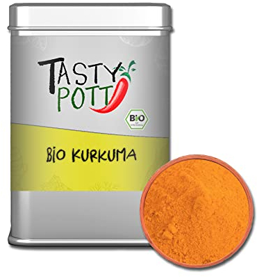 Tasty Pott Bio Kurkuma Pulver 100g I Curcuma I Gelbwurz I Kochen I Würzen I Smoothie I Superfood I In der Dose
