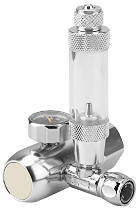 Aquarium CO2 Druckregler Rückschlagventil CO2 Generator Manometer Blasenzähler Mini Einzeltisch Für CO2 Diffusor Grow System(Silber)