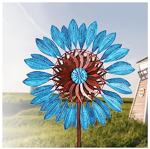 Windrad Garten Metall, 213 cm Windspiele FüR DraußEn Stehend, XXL Windrad Metall XXL, FüR Den AußEnbereich,Terrasse, Rasen