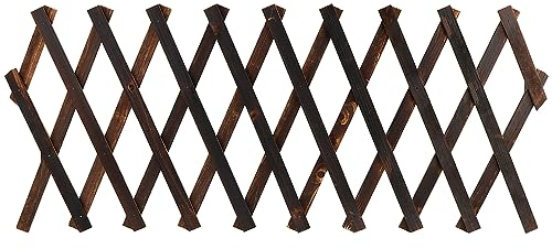 CHUEHKAK traliccio allungabile, 200 x 30 cm, recinzione da giardino allungabile, traliccio in legno, allungabile, traliccio in legno duro, per balconi e giardini, marrone