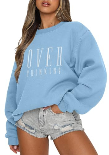 Tomwell Sweatshirt Damen Oversized Pullover Winter Pulli Fleecepullover | Rundhals, Bedruckt, Langarm, Herbst, Casual, für Teens