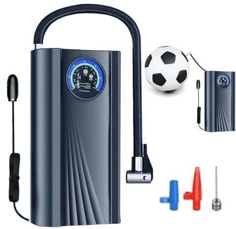 tongfeng Pompe à Pneu avec manomètre | Pompe à air à gonflage Rapide 150 psi avec manomètre numérique,Fournitures de Voyage sur Route pour vélo, Moto, Voiture à Batterie, Automobile, Basket-Ball