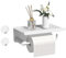 Porte Papier Toilette: Porte Papier Toilette Mural Acier Inoxydable Auto-Adhésif sans Perçage avec Étagères Support Papier Toilette avec Porte Rouleau WC pour Salle de Bain et Cuisine (Blanc)