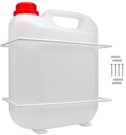 Ralertreik Bidón Garrafa más Soporte de Pared Resistente para Recoger Agua Aire Acondicionado (5 litros) Resistente al Sol para Eliminar Goteo de Aire Acondicionado