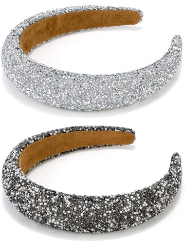 2er-Pack Strass-Stirnbänder, Stilvolle Funkelnde Kristall-Verzierte Accessoires für Damen und Mädchen, Alltagskleidung, Party