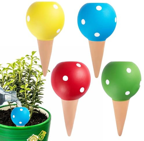 Estacas de riego automático, picos de riego por goteo en cerámica, riego vertical en forma de bola para margaritas, orquídeas, cactus, aloe