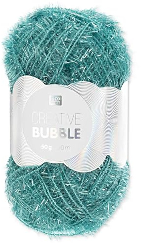 Frida's Wollhaus Rico Design 50 g Creative Bubble Schwammgarn Wolle Stricken Häkeln 57 Farben (040 | Türkis)