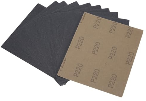 MAXMAN 1/4 Sheet Sandpaper, 4.5 x5.5 220 Grit Silicone Carbide, for Wood