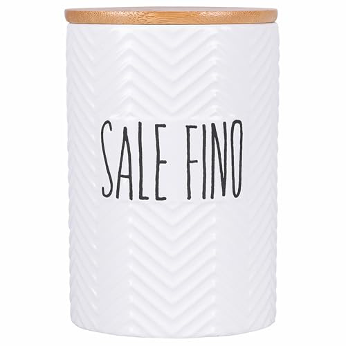 Villa d'Este Home Tivoli Barattolo sale fino 750 ml in ceramica, coperchio in bambù, Shapes