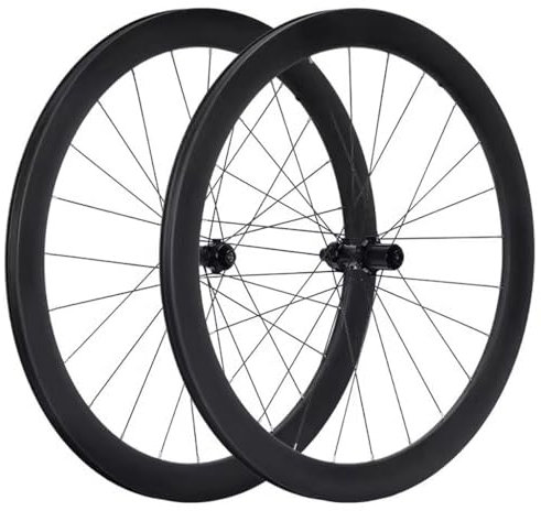 LPYDWZ 50MM Rennrad Radsatz 700C, Vollcarbon Fahrradräder 4 Abgedichtete Lager Scheibenbremse Offener Ring Steckachse 12x142MM Kompatibel mit 7–12 Gängen