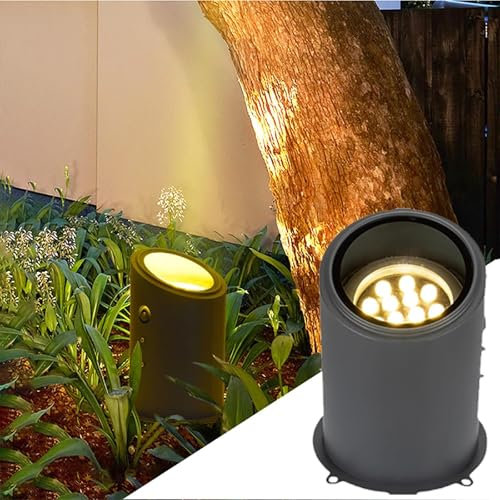 Lampada A LED - Luce Esterna Interrata, Luce LED Ad Angolo Regolabile AC 220V, Lampada A Pavimento Incassata A Prova Di Acqua IP67, Luce A Terra Decorata Da Giardino, Facile Da Installare(Yellow,6W)