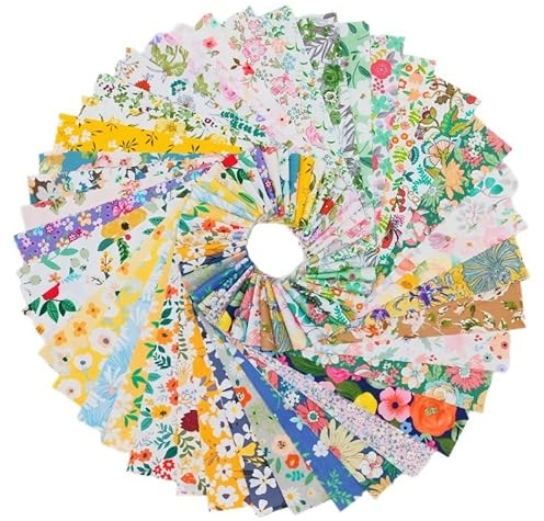 Lapptäcke tyger 40 stycken tygpaket 6,5 x 50 cm färgglatt bomullstyg set för sömnad, scrapbooking, quiltning, hantverk