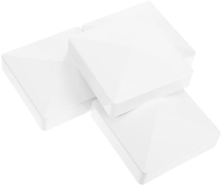 Uonlytech Weatherproof PVC Fence Post Caps 4-inch Vinyl Post Covers Protective Outdoor Deck Piling Caps 4pcs Set for Wood and Treated Timber Fencing