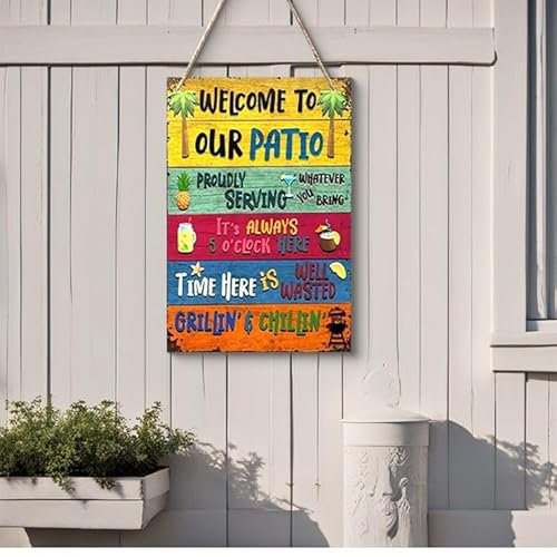 DWUENT 20x30cm Metal Garden Sign - Weatherproof Aluminium Welcome Plaque with Rust-Resistant Finish for Outdoor Gardens, Patios & Party Decorations