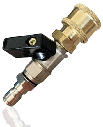 Messing Druckluft Absperrhahn, 1/4 Zoll Druckluftanschluss Kugelhahn Druckluft Schnellwechselkupplung Druckluft Adapter mit Schnellkupplung Absperrventil für Druckluftsysteme