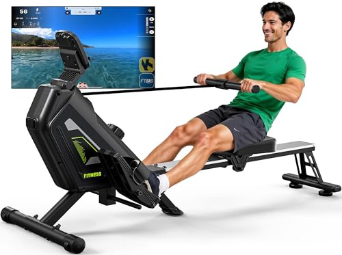 Klyzoom Rowing Machine for Home, 16 Resistance Levels, Quiet Magnetic Rower with APP, 350 LB Weight Capacity, Easy Assembly, Compact and Saves Space