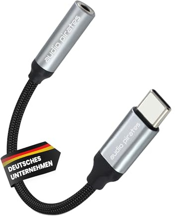 audio pirates <2-Pack> USB-C auf Klinke Adapter (0,15m) – HiFi AUX Kabel mit integriertem DAC Wandler, 3,5mm Buchse kompatibel mit iPhone 16/15 Pro Max, Galaxy S26/S25/S24, iPad
