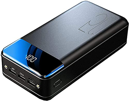 Power Bank，,PowerBank 50000Mah, High Capacity Portable Charger USB C Fast Charging 6 Ports External Battery Pack with LED Digital Display Flashlight Compatible with I-phone And More
