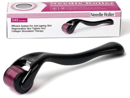 Microneedling Roller 0,5 mm – Gesichtsroller mit Mikronadeln für Gesicht, Bart & Kopfhaut – Fördert Haarwachstum & Hautpflege, Schmerzfrei und sicher, Hochwertiger ABS-Griff, Für Männer & Frauen