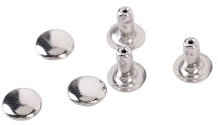 RASTKY Durable 201 Stainless Steel Round Single Cap Rivets 500 Sets 7x6mm for Leather Craft Bag