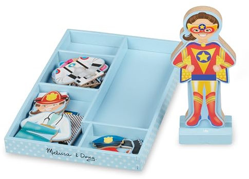 Melissa & Doug Magnetic Dress-Up Doll for 3 Year Olds | Kids Crafts Sets Girls & Boys | Wooden Dolls Craft Kits for Kids Age 3+ | Magnetic Dress Up Dolls