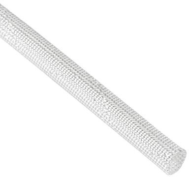 sourcing map Weiße 600C Temperaturbeständigkeit PVC-Glasfaserkunststoff-Isolierhülse 5M lang 8mm Durchmesser | 600C Temperaturbeständigkeit, 8mm Durchmesser