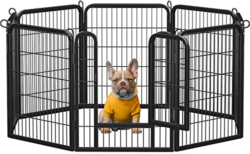 Yaheetech Dog Playpen Outdoor, 32 inch 8 Panels Dog Pen Indoor Heavy Duty Puppy Exercise Pen Metal Pet Fence for RV Camping/Yard/Garden