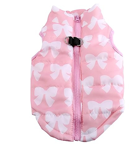 Hundejacke für den Winter, mit Schleife, warm, Baumwolle, für Chihuahua,Katzen, Kleidung
