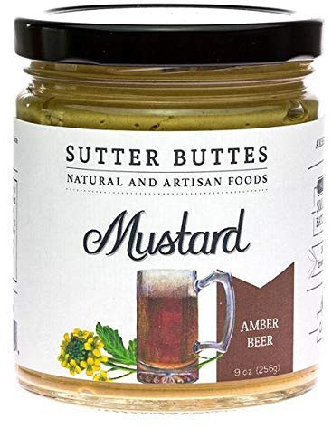 SUTTER BUTTES BEER WITH AMBER ALE GOURMET MUSTARD 9 OZ.