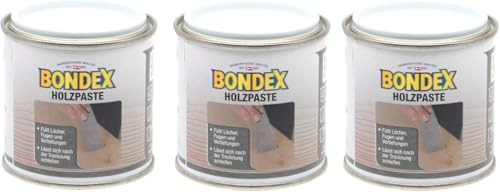 Bondex Holzpaste 3x150g Holzpaste Holzkitt Reparaturpaste zum ausbessern von Risse Löcher Kratzer Laminat Parkett Möbel und Holz (erle)