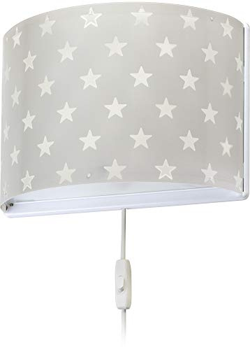 Dalber kinder Wandlampe, Kinderlampe Wandleuchte kinderzimmer Sterne Stars Grau, 81218L, E27