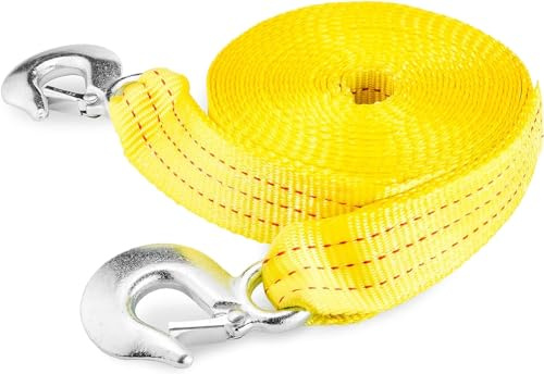 NEIKO 51008A Robuster Abschleppgurt mit Haken, 5,1 cm x 9,2 m, 4,5 kg Kapazität, Abschleppseil für Fahrzeuge, Autos, LKWs, ATV-Abschleppgurt